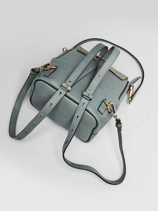 Chloe Light Blue Leather/Suede Small Faye Backpack Bag main image 10